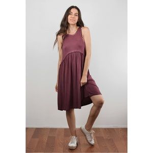 Babydoll style midi tank dress with zip back